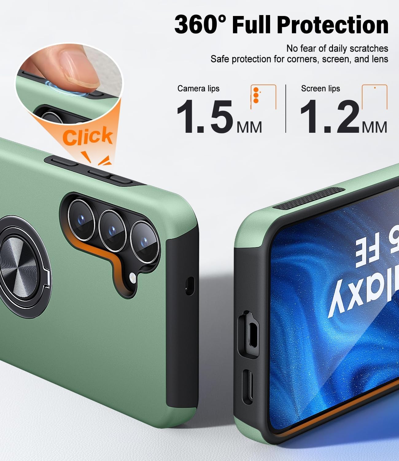Samsung Galaxy S25 FE Case, Dual Layer Military Grade Shockproof Cover, Alpine G