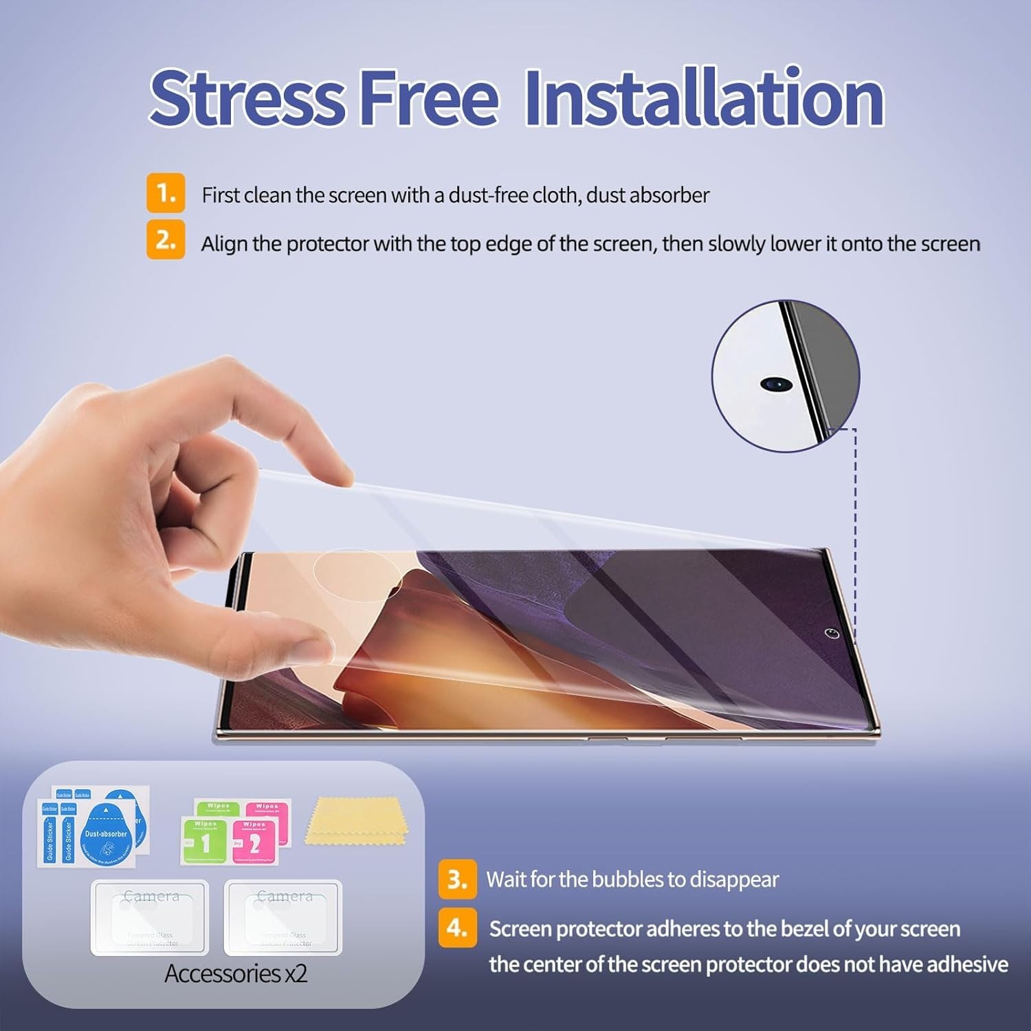 4in1 For Galaxy Note 20 Ultra Screen Protector,Tempered Glass,Side-Back Film