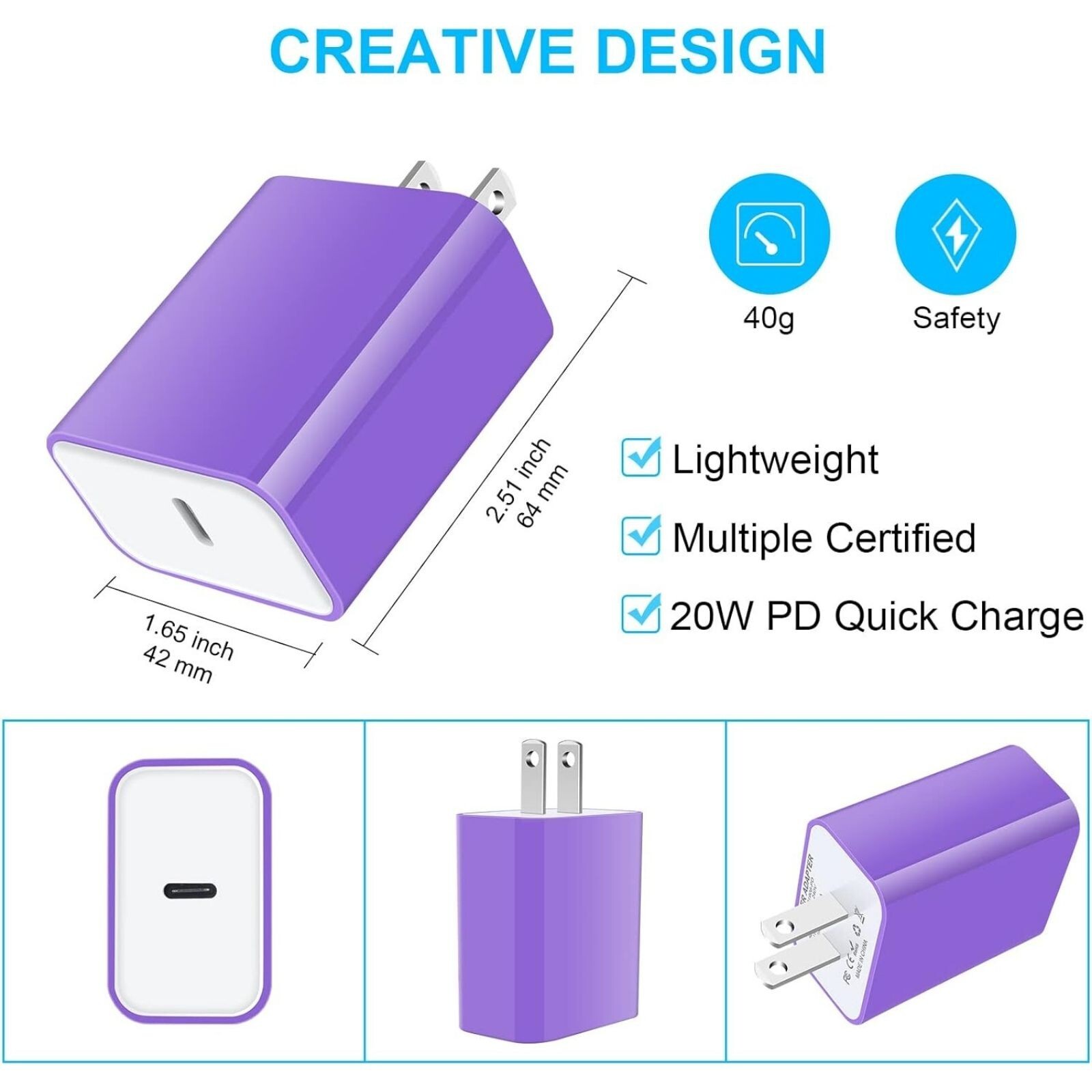 20W USB C Fast Wall Charger Block for Samsung Galaxy A16 5G with 6Ft Type C Cord