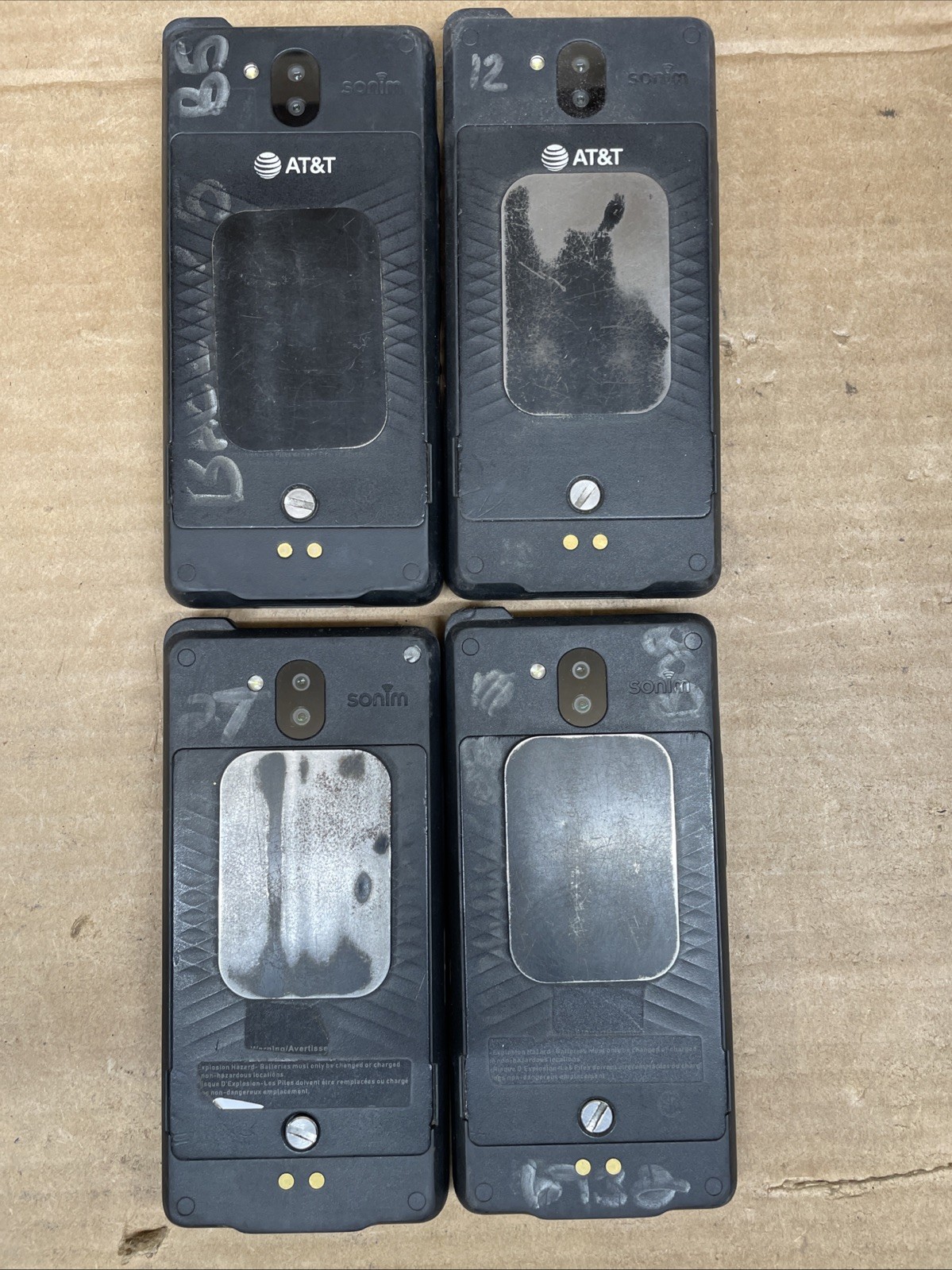 LOT OF 4 Sonim XP10 | Black | AT&T | FRPLOCK | NO POWER | FOR PARTS | READ