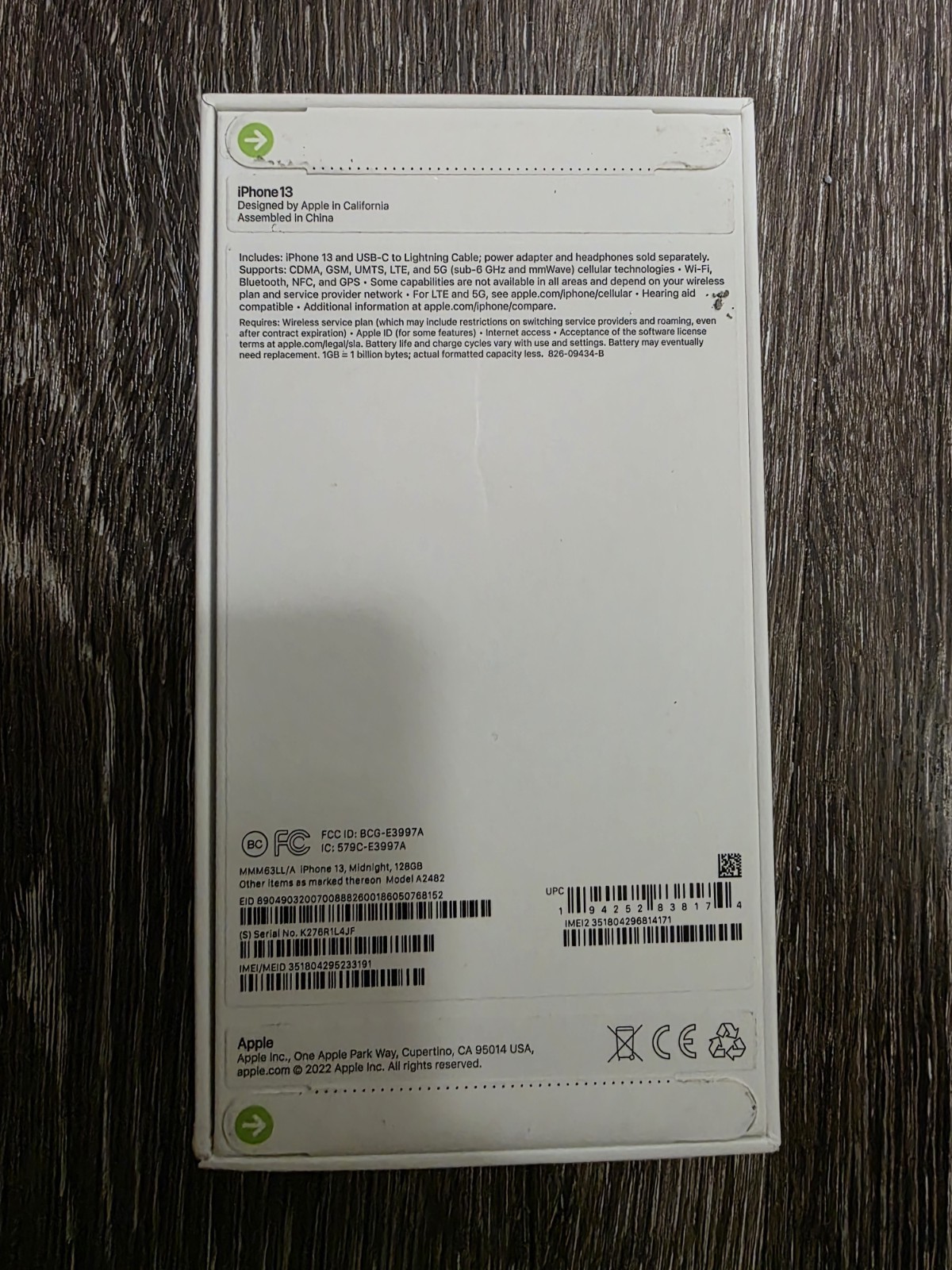 iPhone 13 128GB Midnight Black, Brand New In Box
