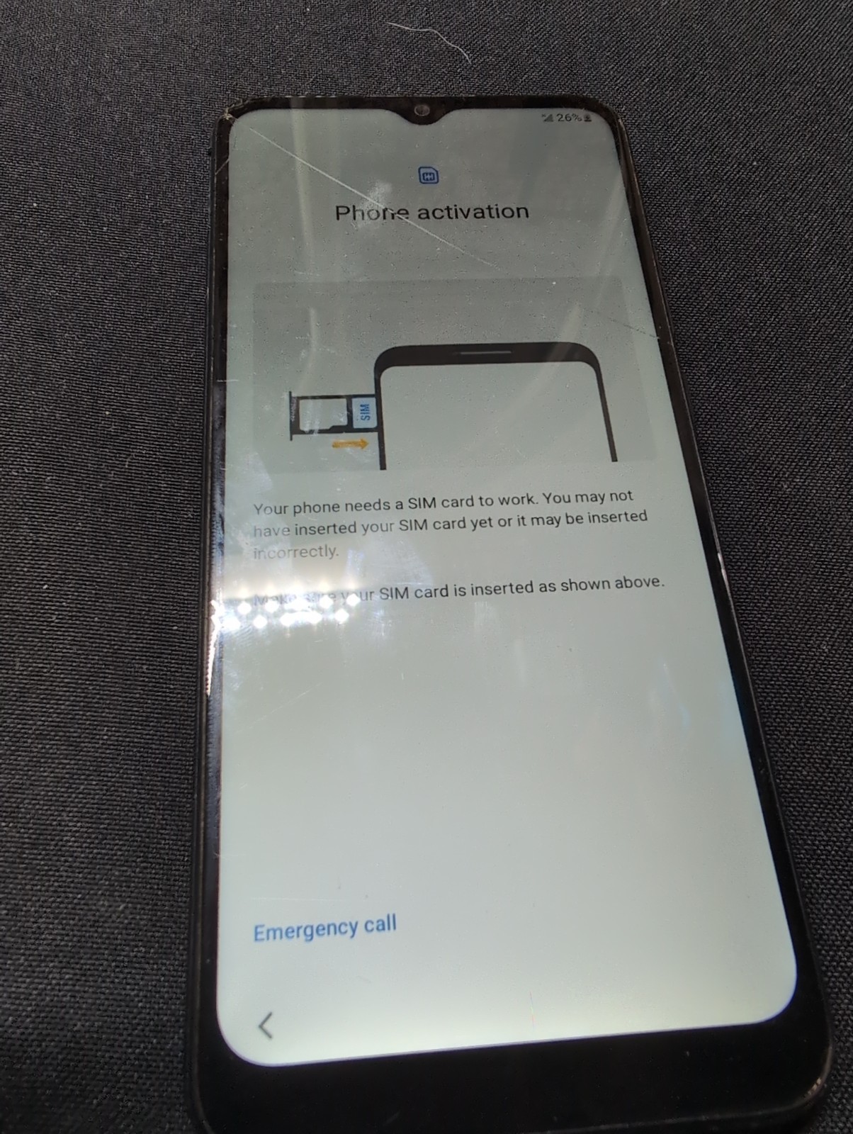 samsung Galaxy A02S Black smart Phone. For parts Only But Powers On