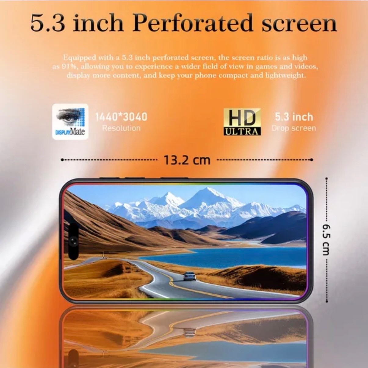 I17 Pro Max Android Smartphone Global Unlocked 6.8″- Orange!