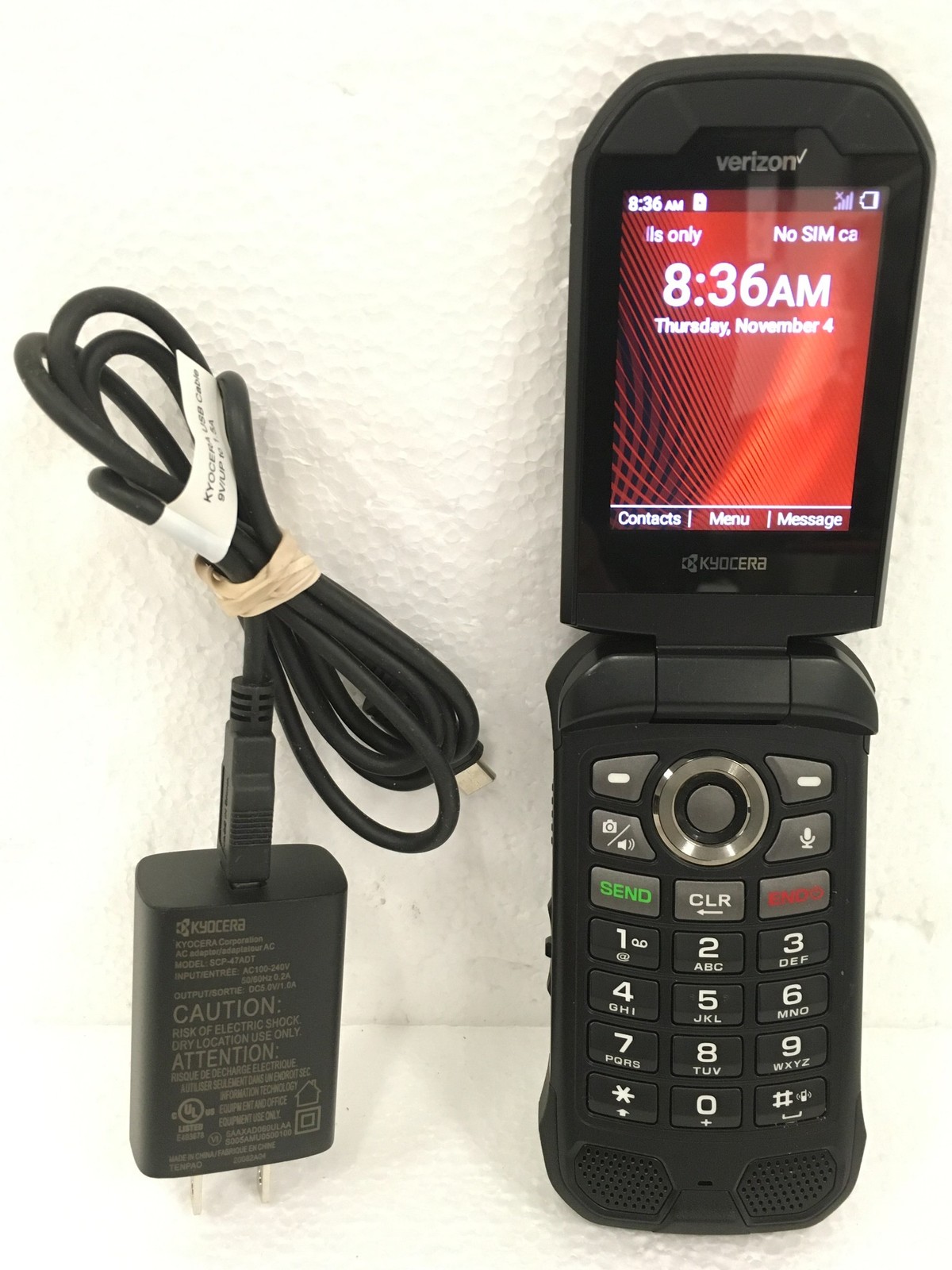 Kyocera DuraXV Extreme E4810 Rugged Flip Phone Verizon 16GB, WORKING FREE SHIP