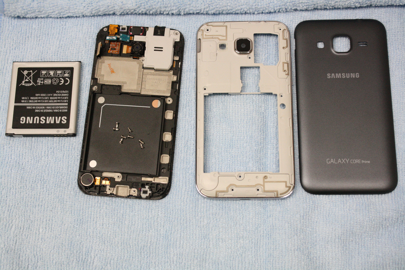 Galaxy Core Prime Complete LCD Digitizer Screen Frame Virgin Boost Sprint