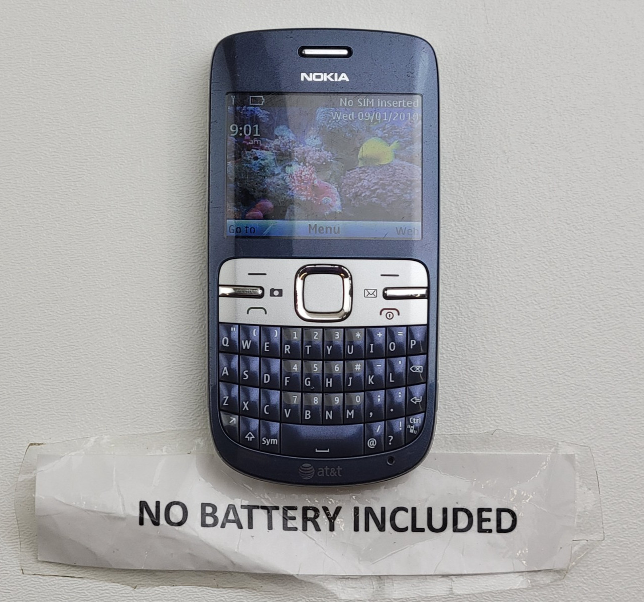 Nokia C3-00 (RM614) 55MB – Blue (AT&T) QWERTY Cell Phone – WORKS! – H1937