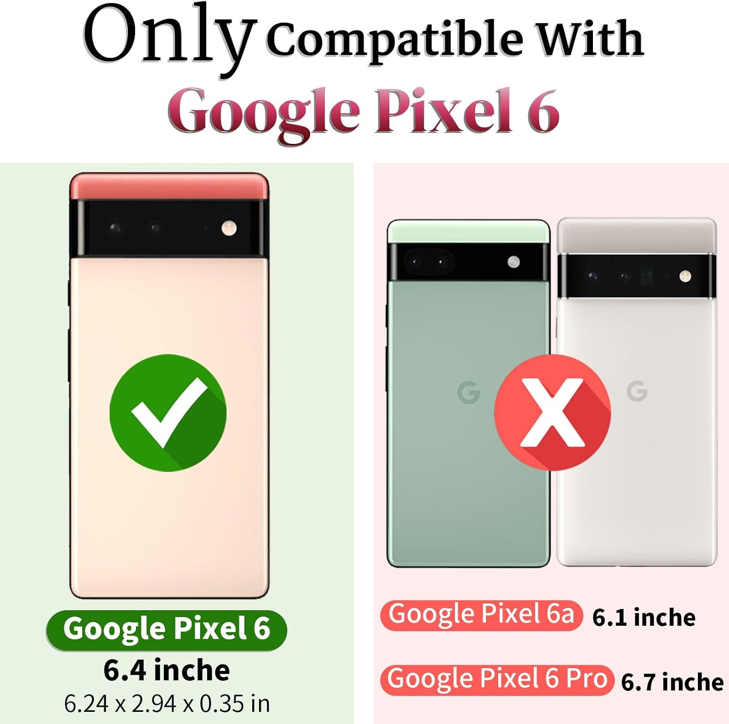 Pixel 6 Case with Screen Protector: Military Grade 20ft. Drop Tested Ring Shockp