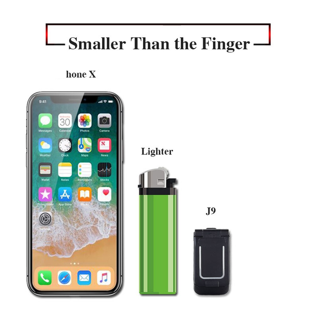 Flip Mobile Phone Pocket Cellphone Portable Micro USB 32MB 64MB Black 0.66 Inch