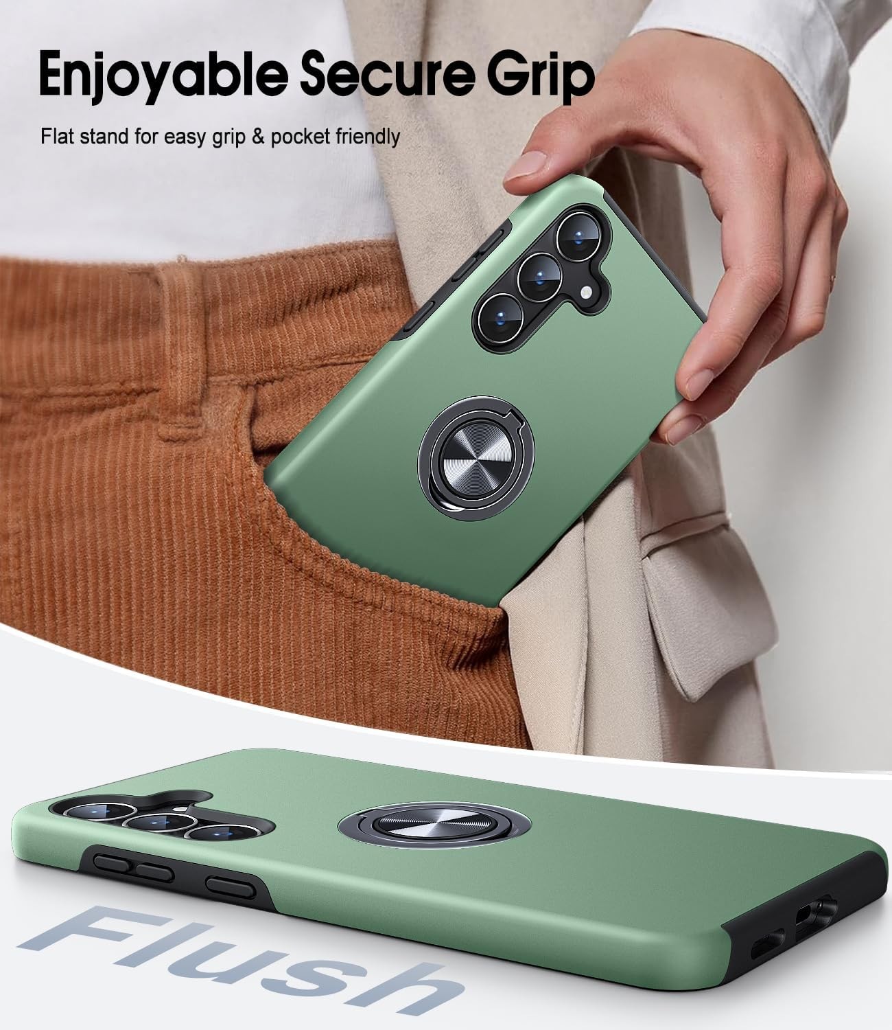 Samsung Galaxy S25 FE Case, Dual Layer Military Grade Shockproof Cover, Alpine G