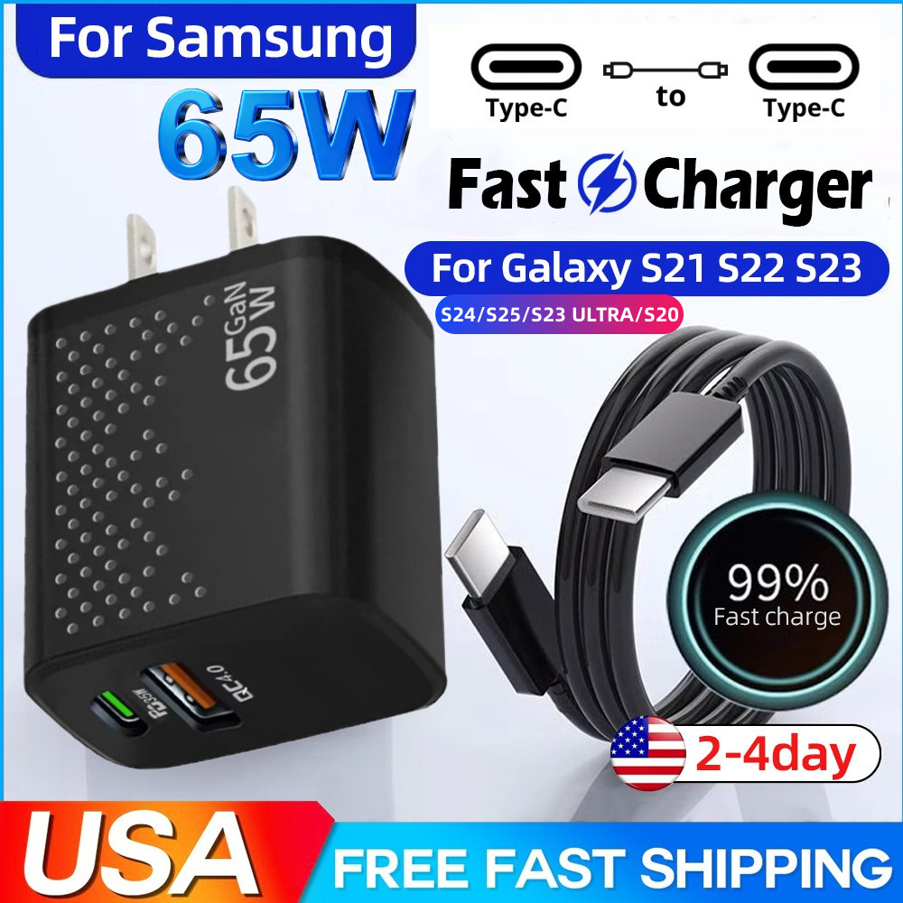 45W PD Fast Charger Wall Adapter Usb Type Charging Cable for Samsung Galaxy S23