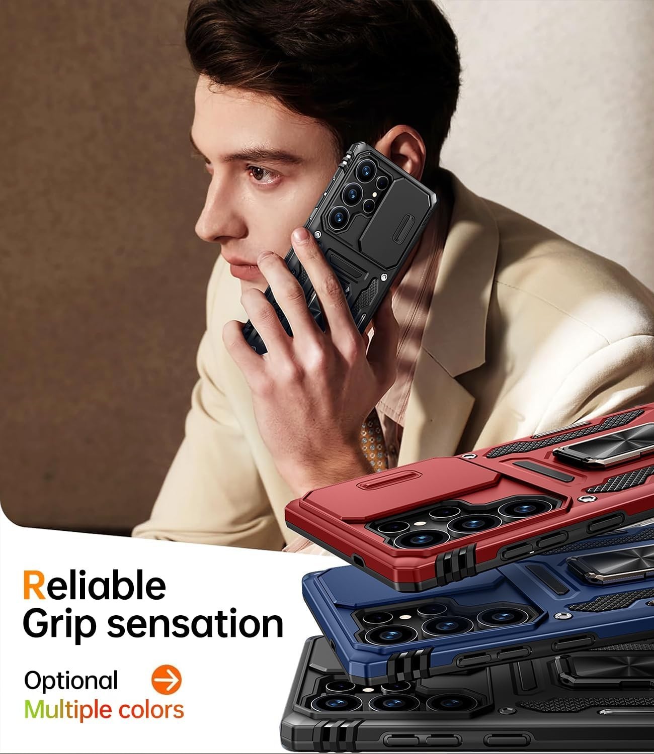 For Samsung Galaxy S25 Ultra Case w/ Military Grade Protective Cover & Kickstand