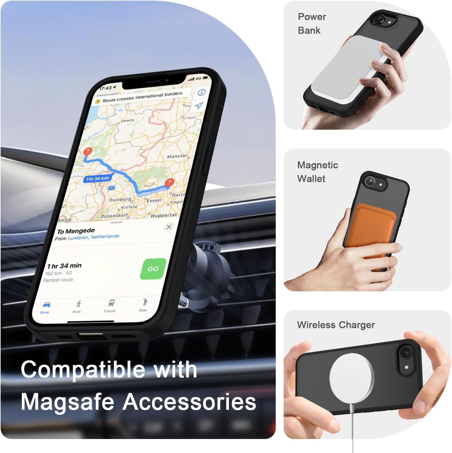 1PCS Matte Magnetic Phone Cover & Screen Protector for iPhone 17e 16e Shockproof