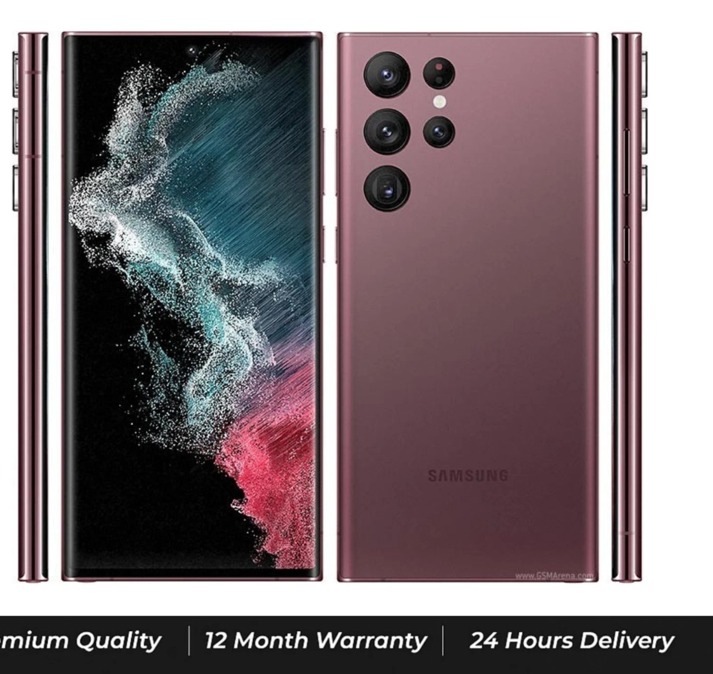 New Sealed Samsung Galaxy S22 Ultra 5G SM-S908U1 128GB Burgundy GSM CDMA Factory