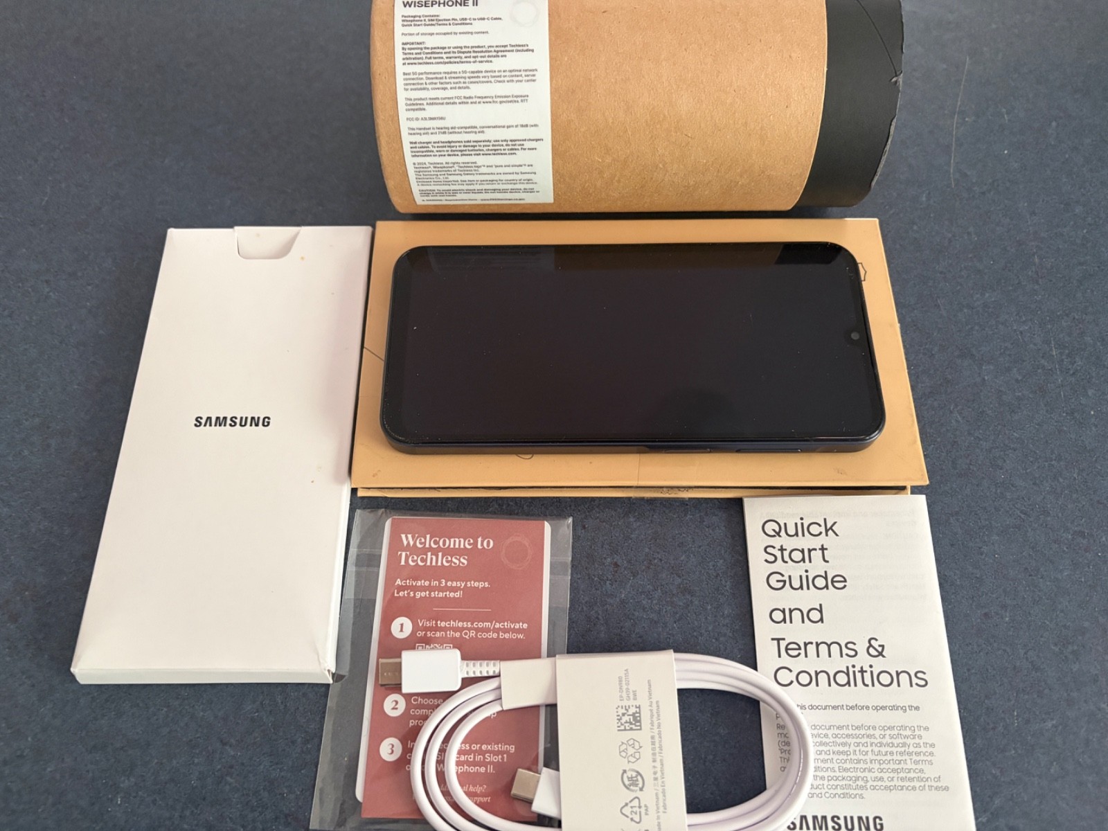 TECHLESS WISEPHONE ii (Samsung A15 5g) NEVER USED, Open Box, EXCELLENT