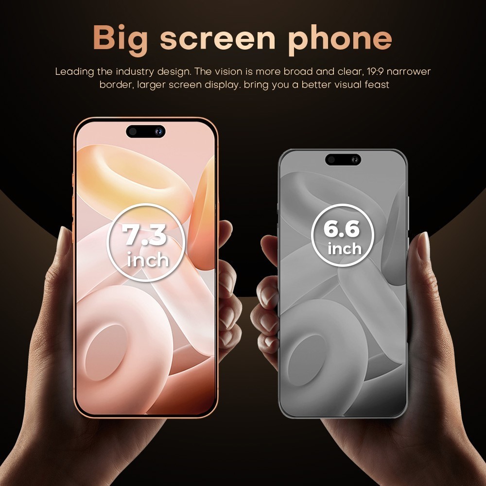 I17 Pro Max Unlocked Phone 5G, 8GB+256GB Dual SIM Cell Phone，6.8″ HD Display