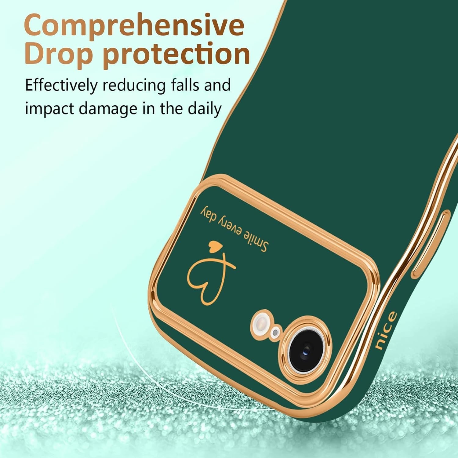 iPhone 16e Case for iPhone 17e Case for Women Girls, Cute Wave Frame Dark Purple