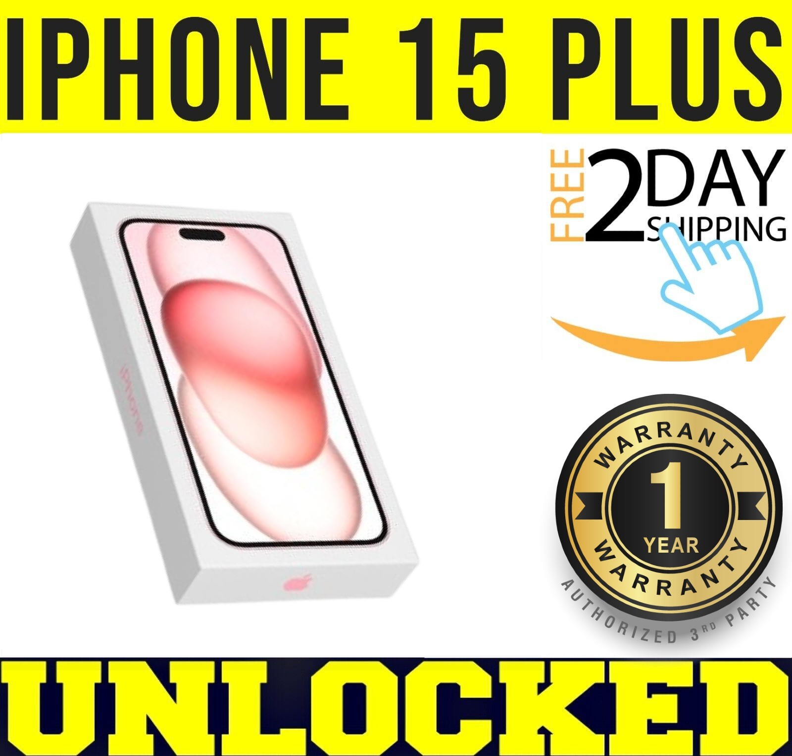 APPLE IPHONE 15 PLUS 256GB PINK FACTORY UNLOCKED ✅ WARRANTY ✅ ❖SEALED❖