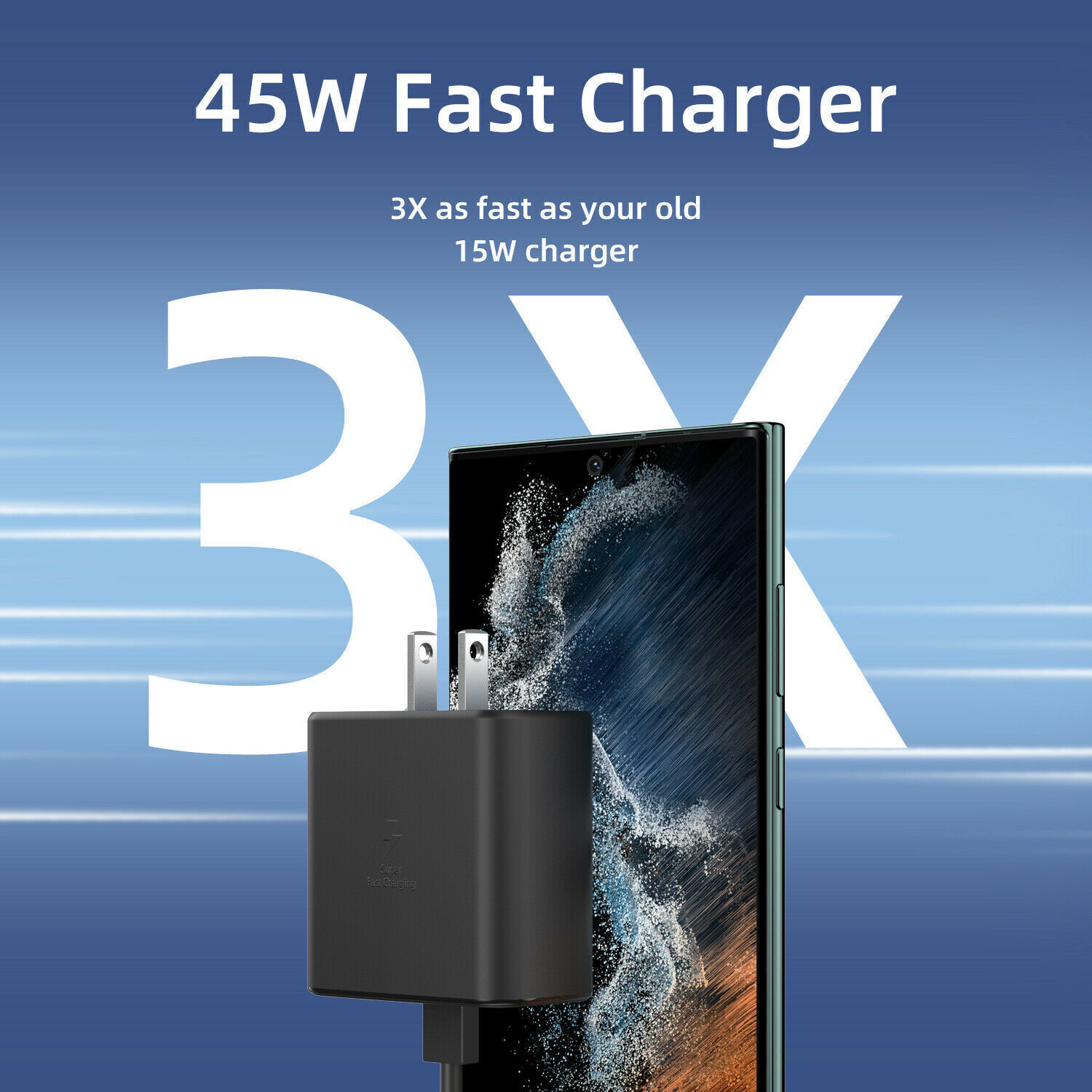 45w Super Fast Wall Charger +6FT Cable Type USB-C For Samsung Galaxy S23 S22 S21