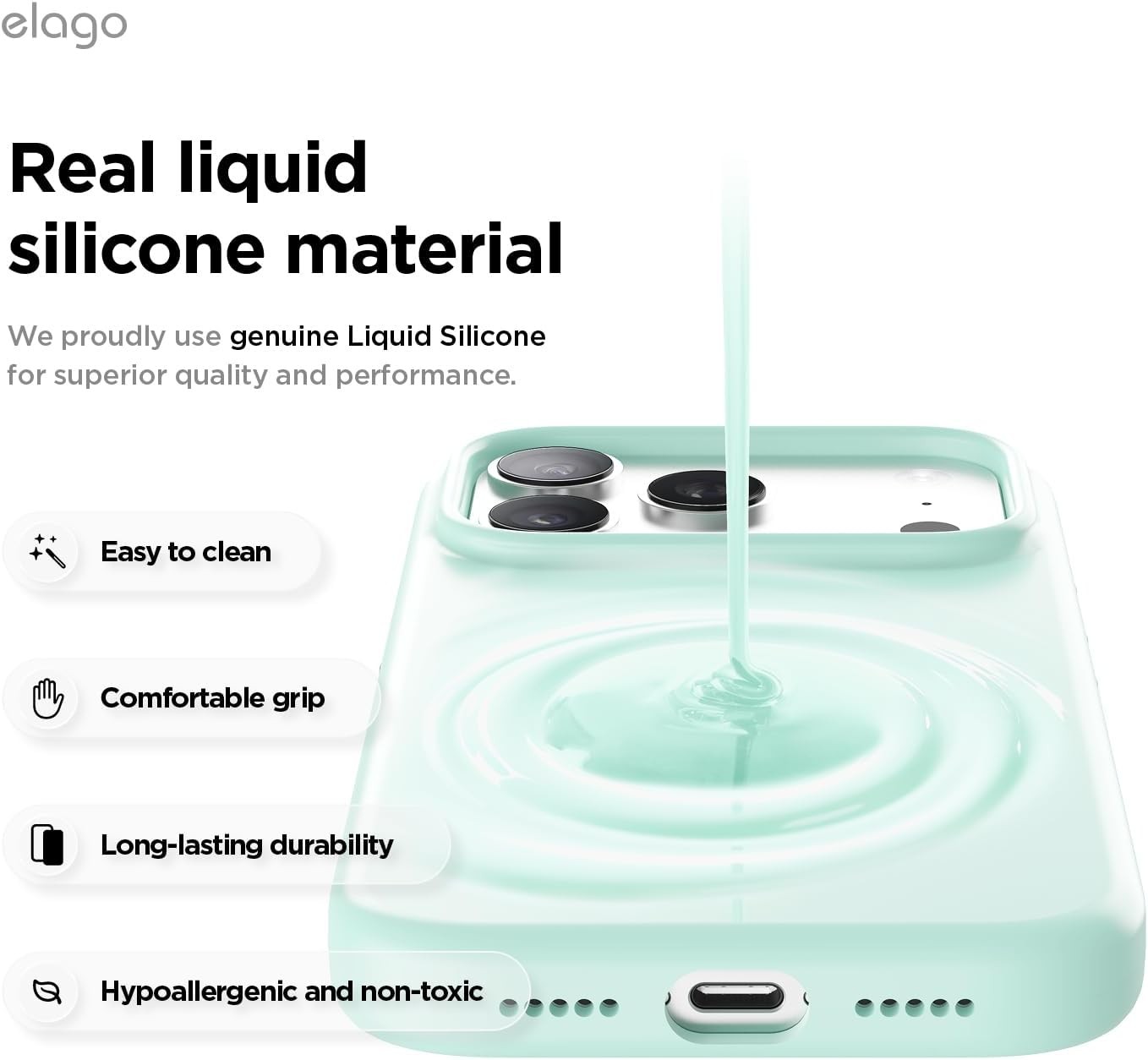 iPhone 17 Pro Case, Premium Magnetic Silicone Case, Liquid Silicone Material, Sl