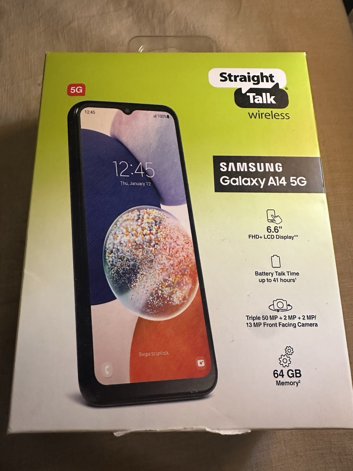 New Straight Talk SAMSUNG A14 5G 64GB 6.6″ Only Straight Talk New Acc Or Upgr