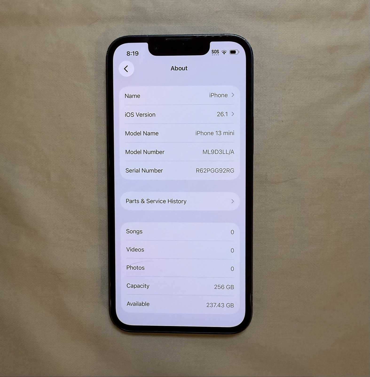 Apple iPhone 13 Mini A2481 Fully Unlocked 256GB Midnight