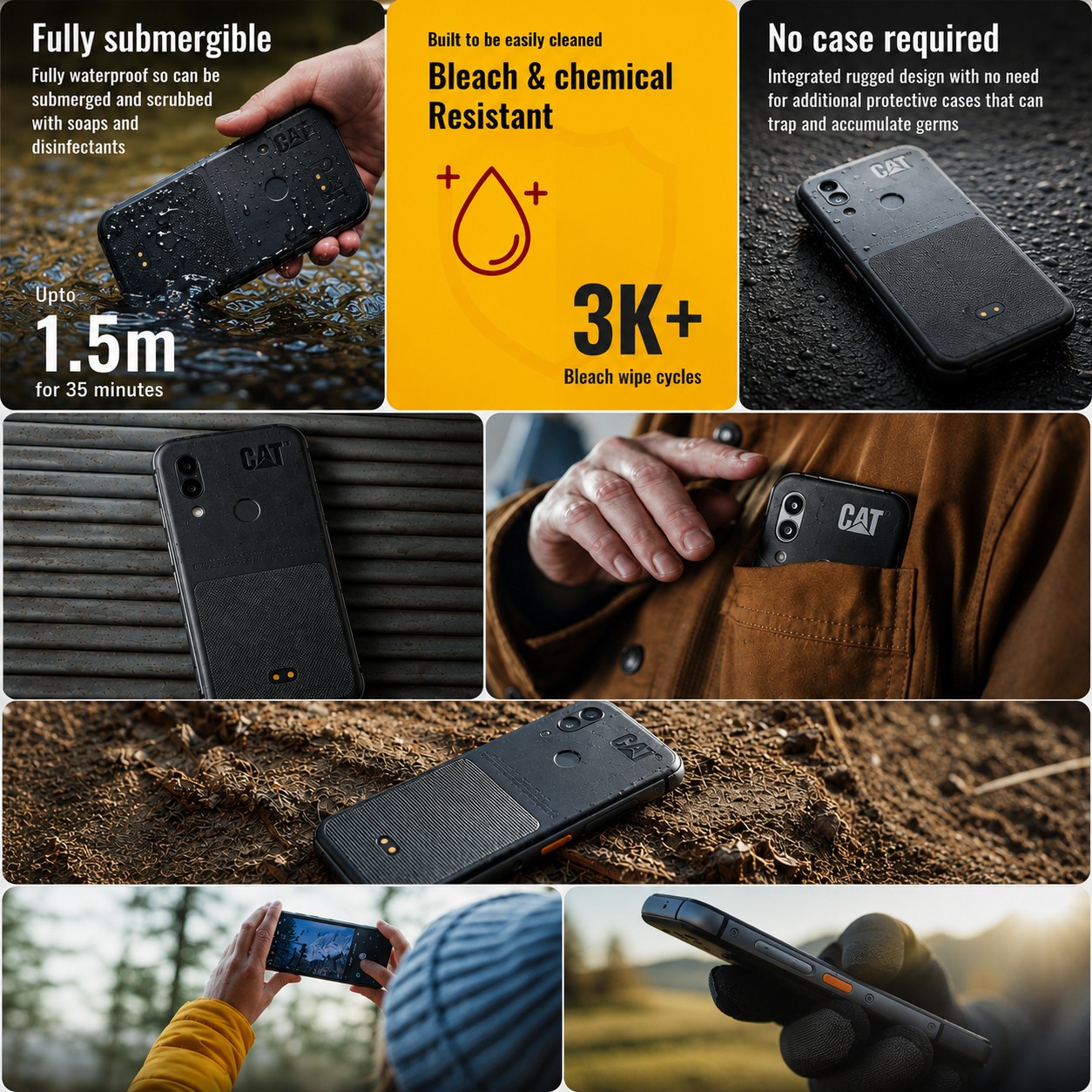 CAT S62 Rugged Android Smartphone 128GB Factory Unlocked 4G LTE GSM Black
