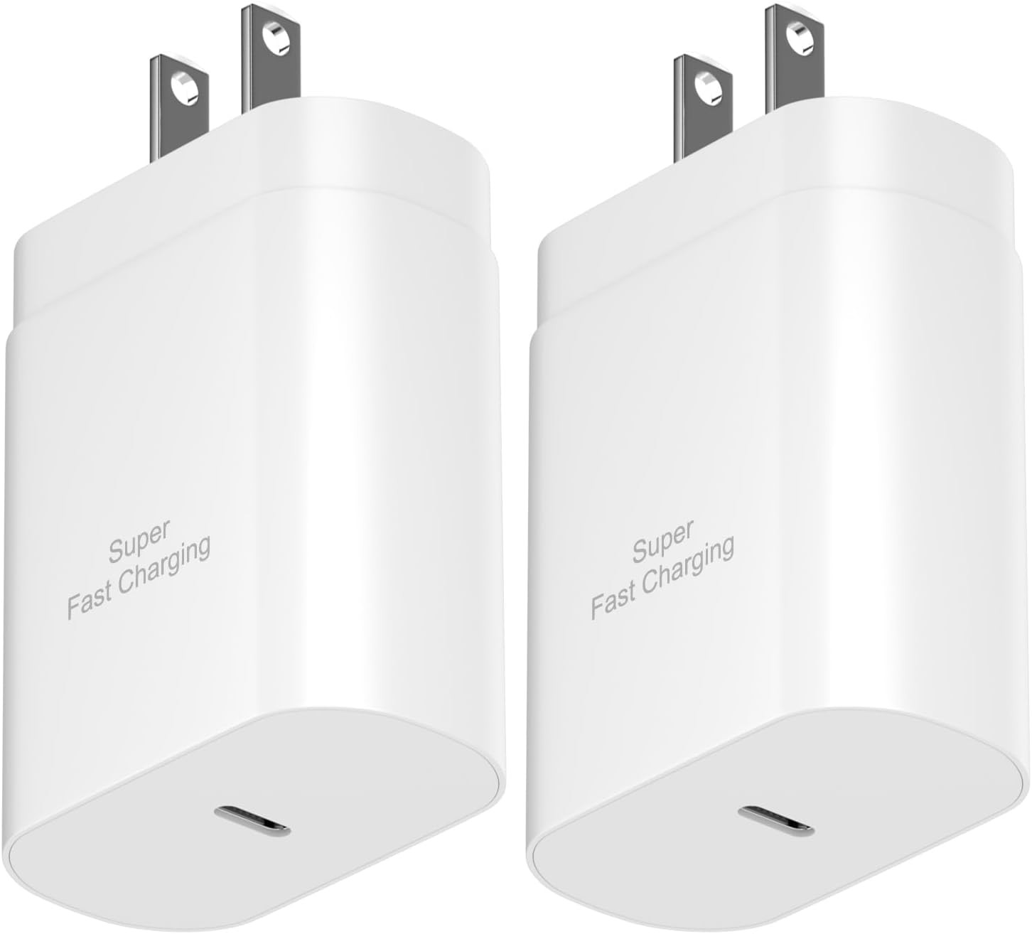 2 Pack 25W USB-C Super Fast Charger Adapter for Samsung Galaxy S26/S25