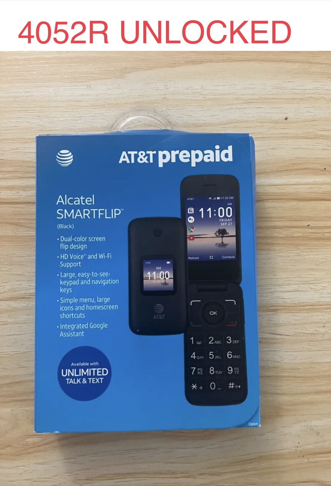 NEW -Alcatel SMARTFLIP 4052R AT&T Unlocked 4G LTE GSM Camera Flip Phone