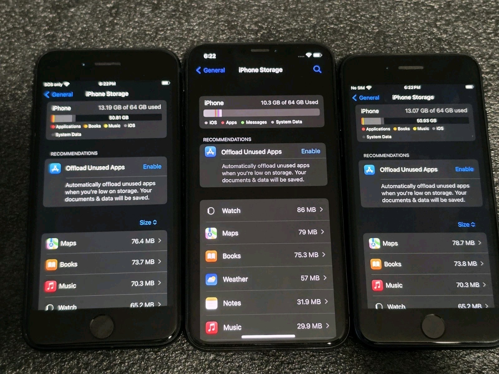 Lot Of 3 Working Iphones. Iphone X And 2 Iphone SE All 64GB.