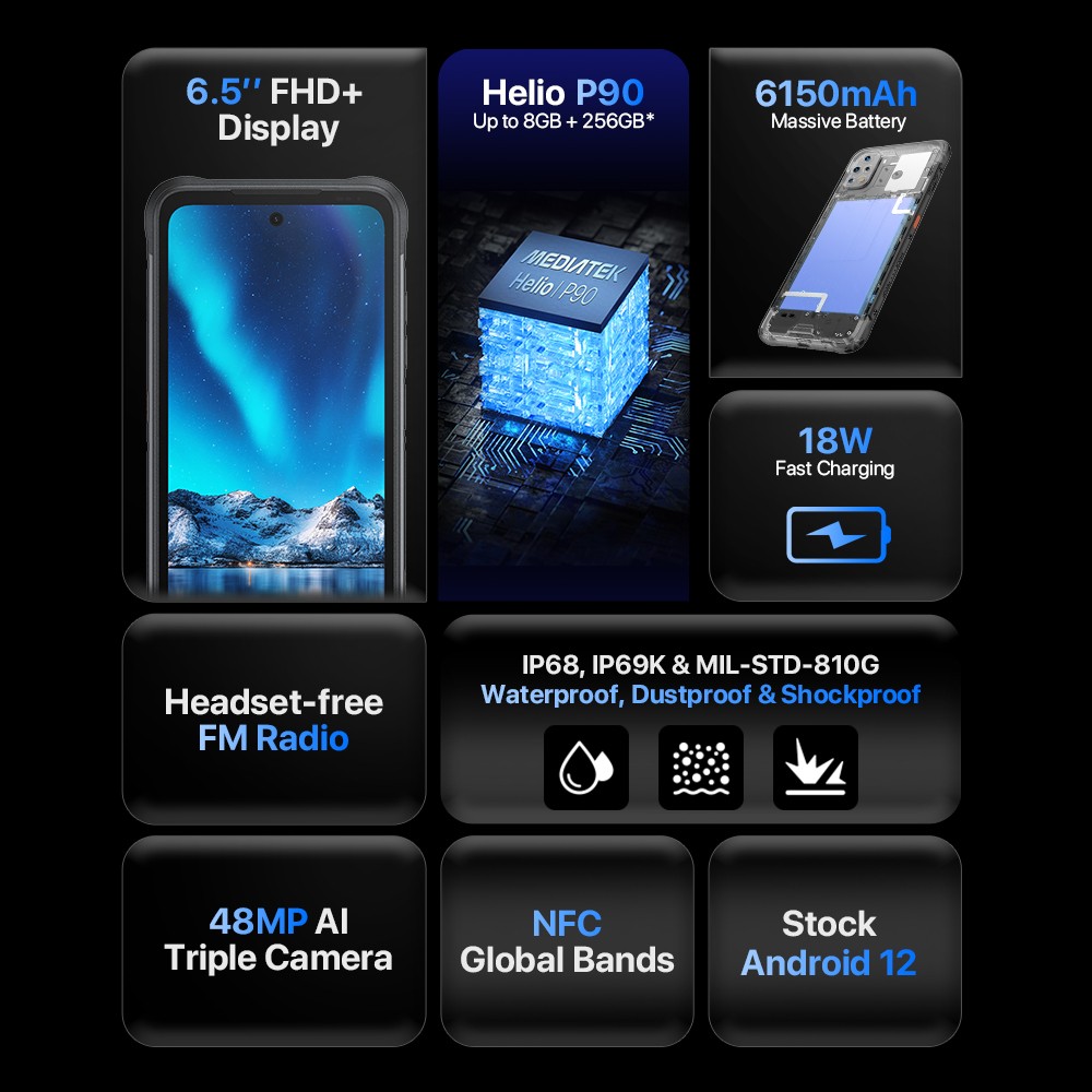 UMIDIGI BISON 2 128GB/256GB 6.5″ 48MP Octa Core NFC 6150mAh Rugged Smartphone