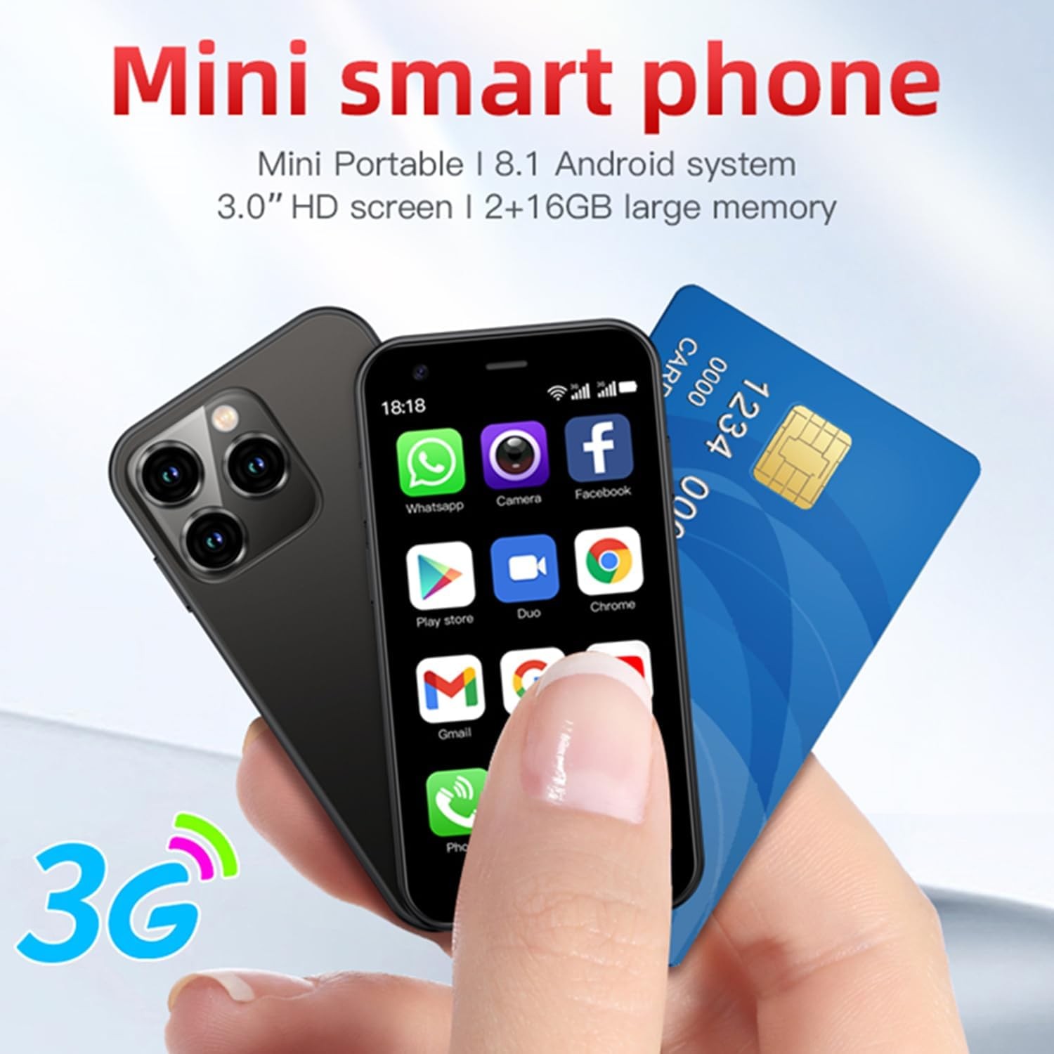 XS15 3G Mini Smartphone 3.0 Inch WiFi GPS Quad Core Android Cell Phones Camera