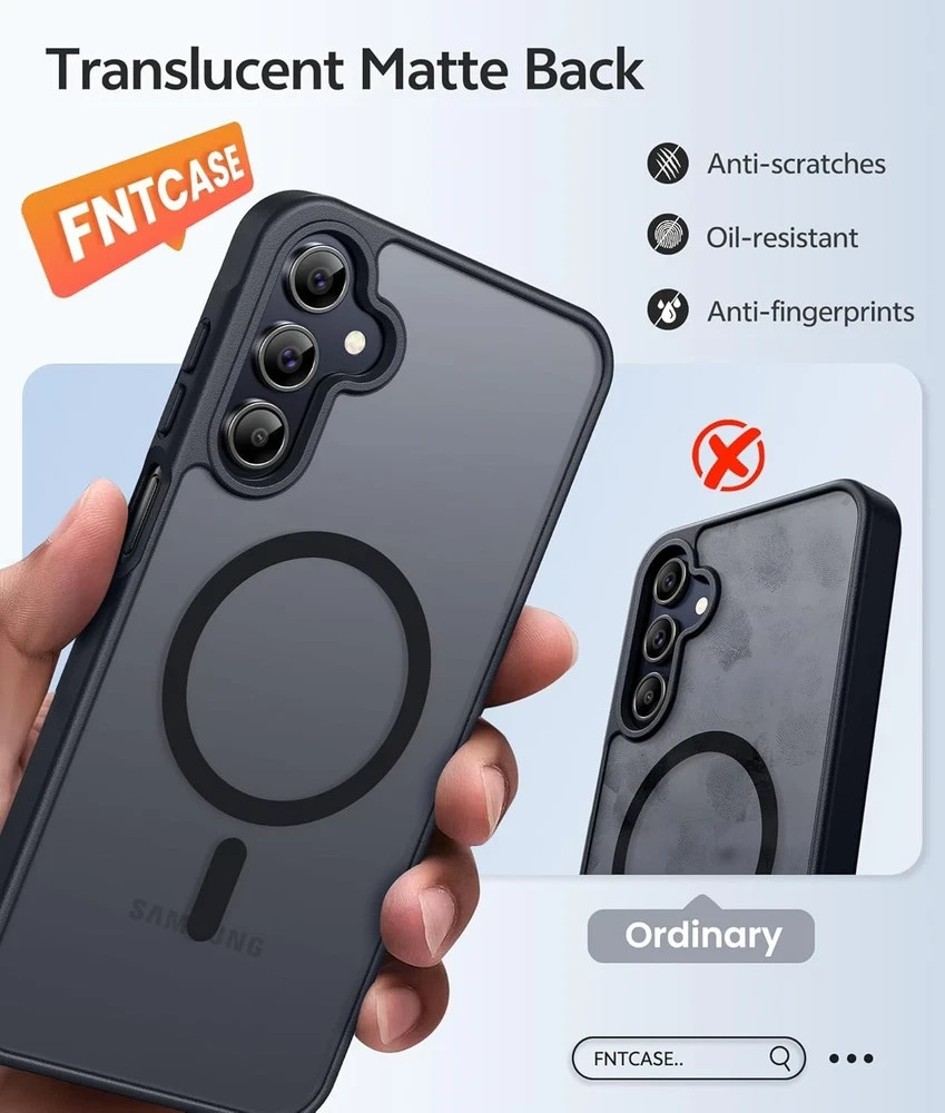Galaxy A15 5G Phone Case: Matte Translucent Military-Grade Protection – Black
