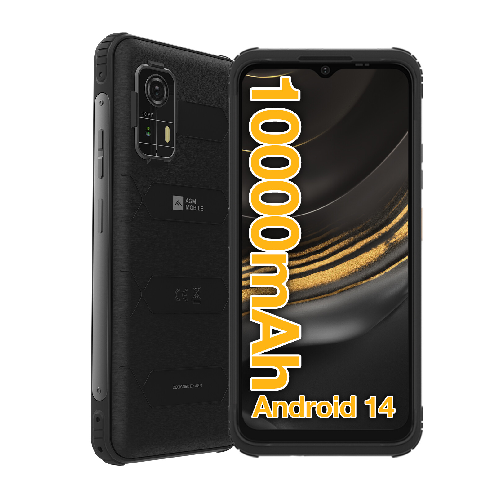 AGM H Max Rugged Smartphone 10000mAh Android14 4GB+128GB 6.56” Dual SIM NFC