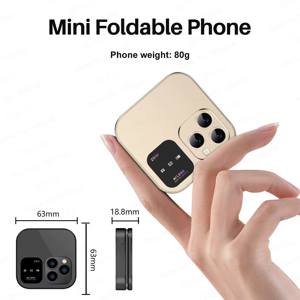 Mini Flip Phone Speed Dial Card Foldable perfect for young kids
