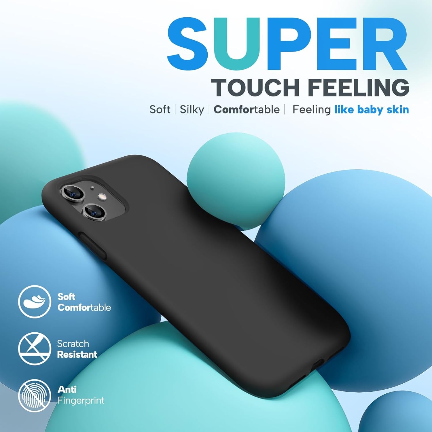 iPhone 11 Phone Case & iPhone XR Case, Liquid Silicone Gel Rubber Drop Protectio