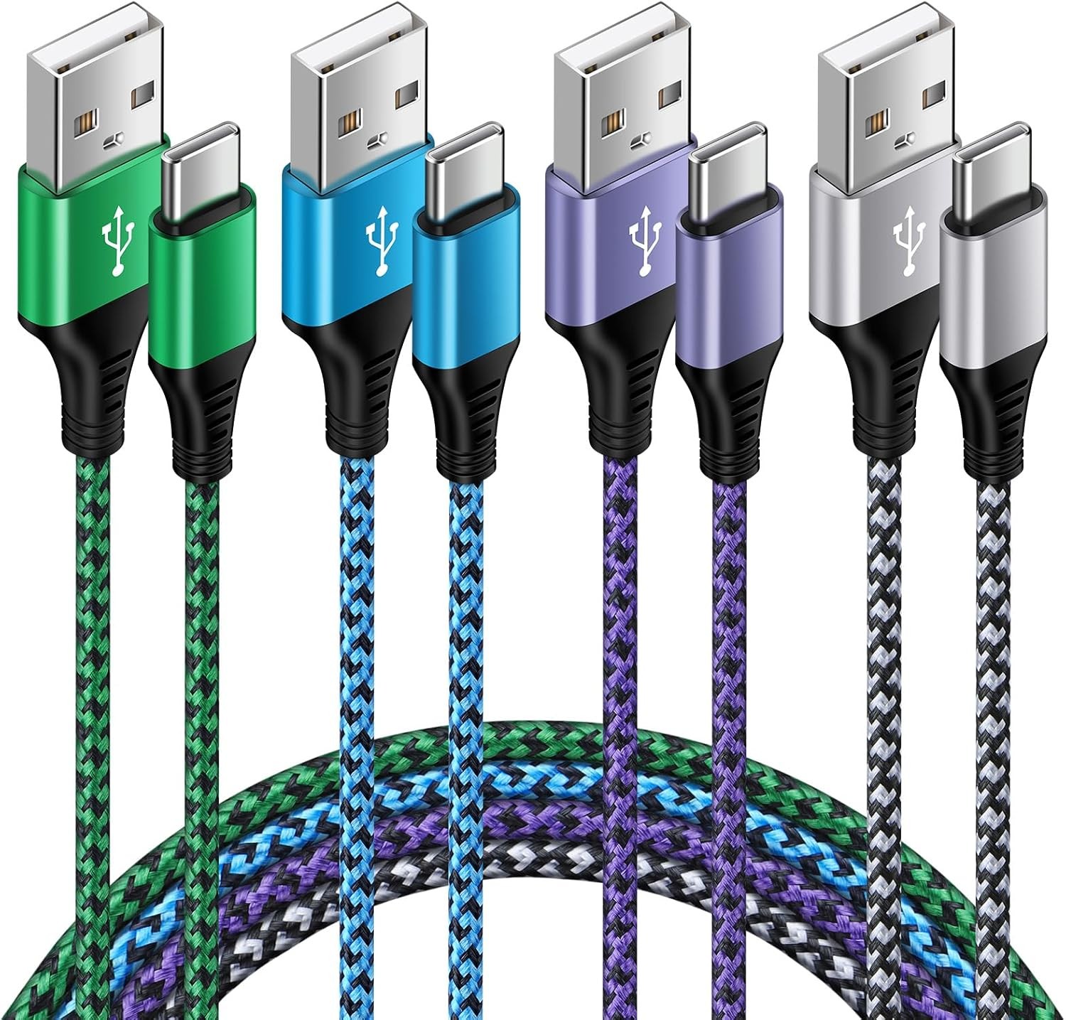 4-Pack 6FT USB-C Fast Charger Adapter for Samsung Galaxy S25 Ultra/S24