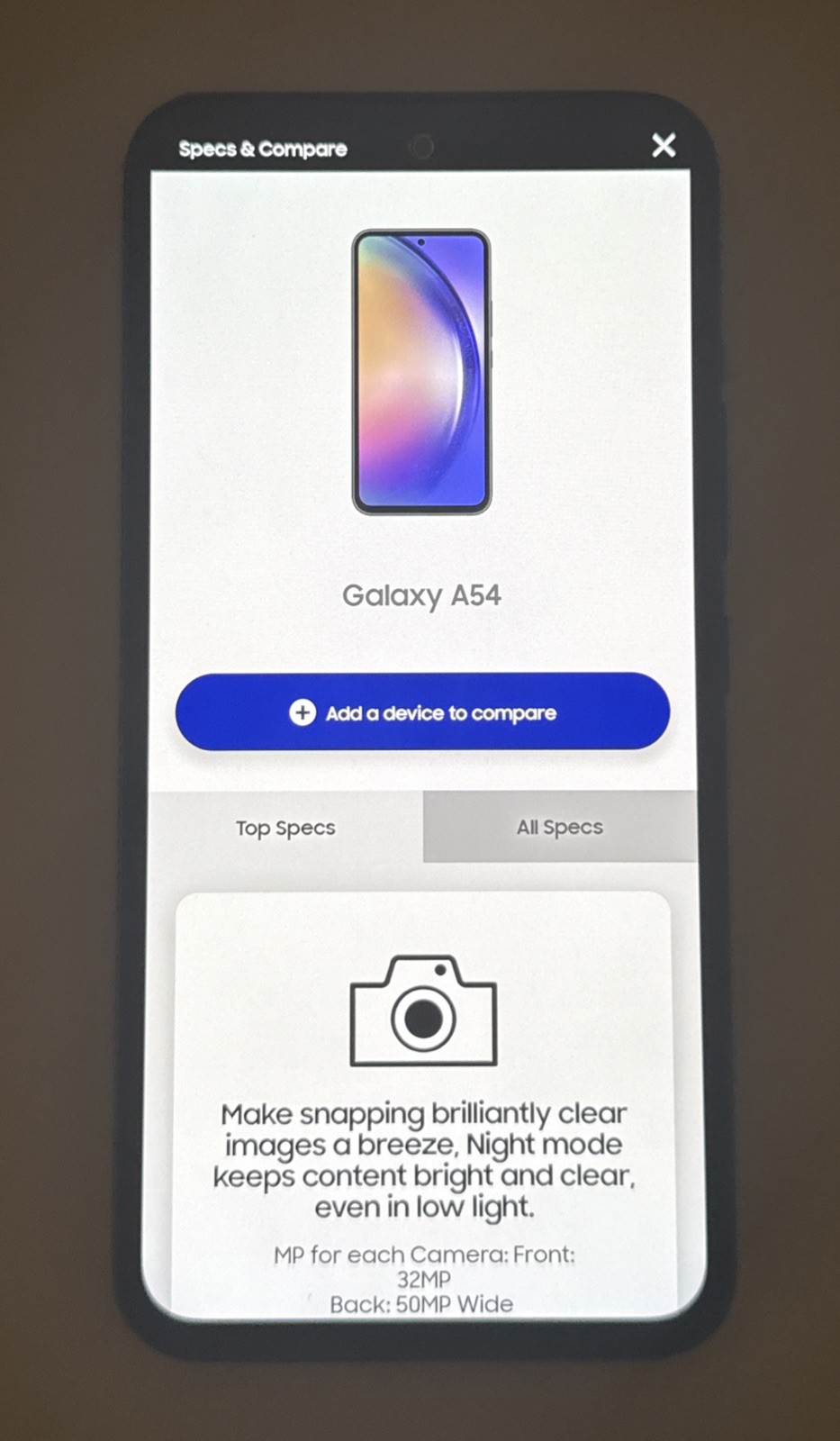 Samsung A54 5G – DEMO UNIT (READ DESCRIPTION)