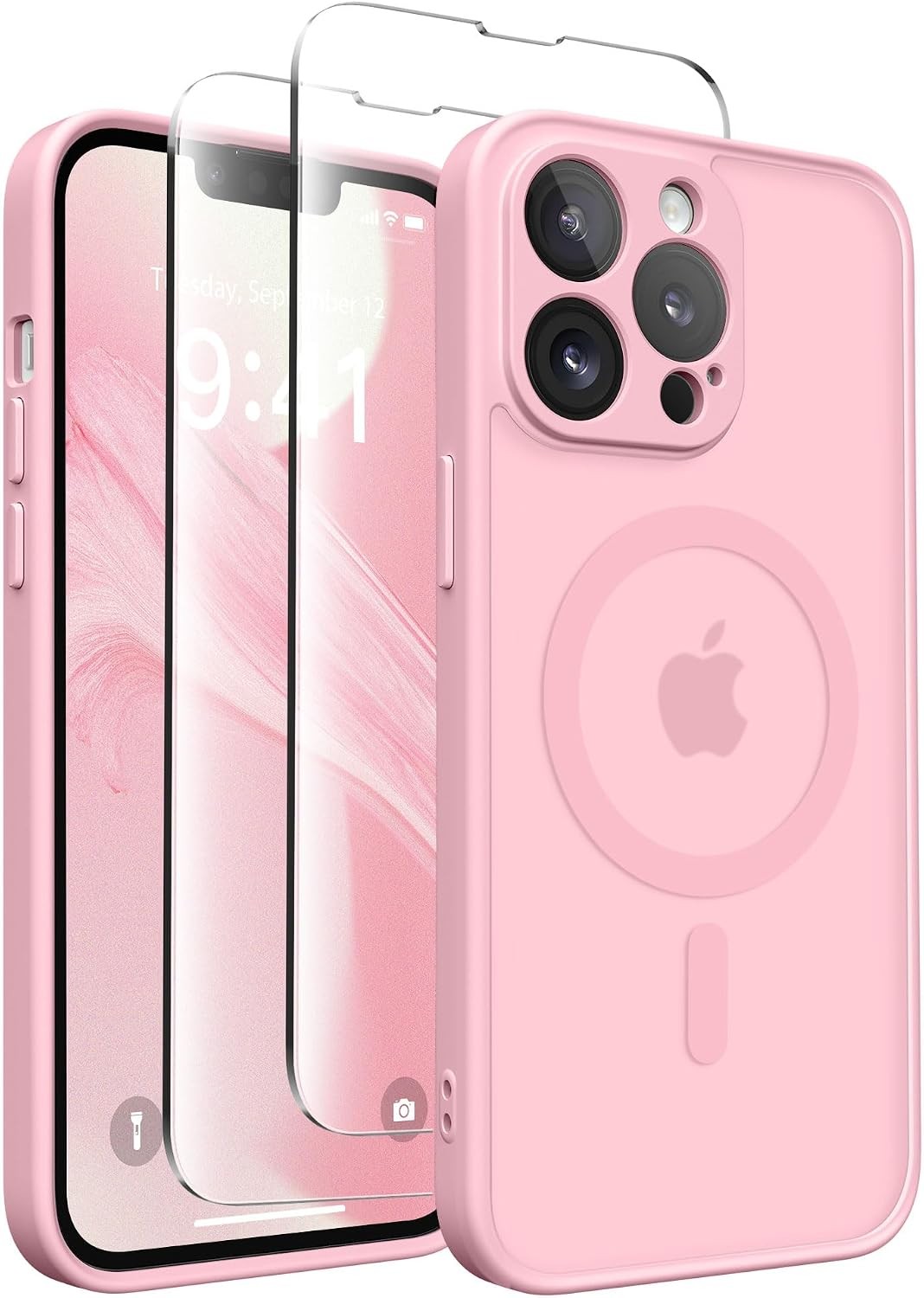 Magnetic for iPhone 13 Pro Case, Shockproof Protective Slim Translucent Matte Ca