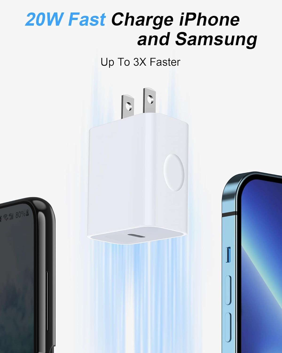 20W USB-C Fast Charger Wall Adapter for iPhone 17Pro/16e