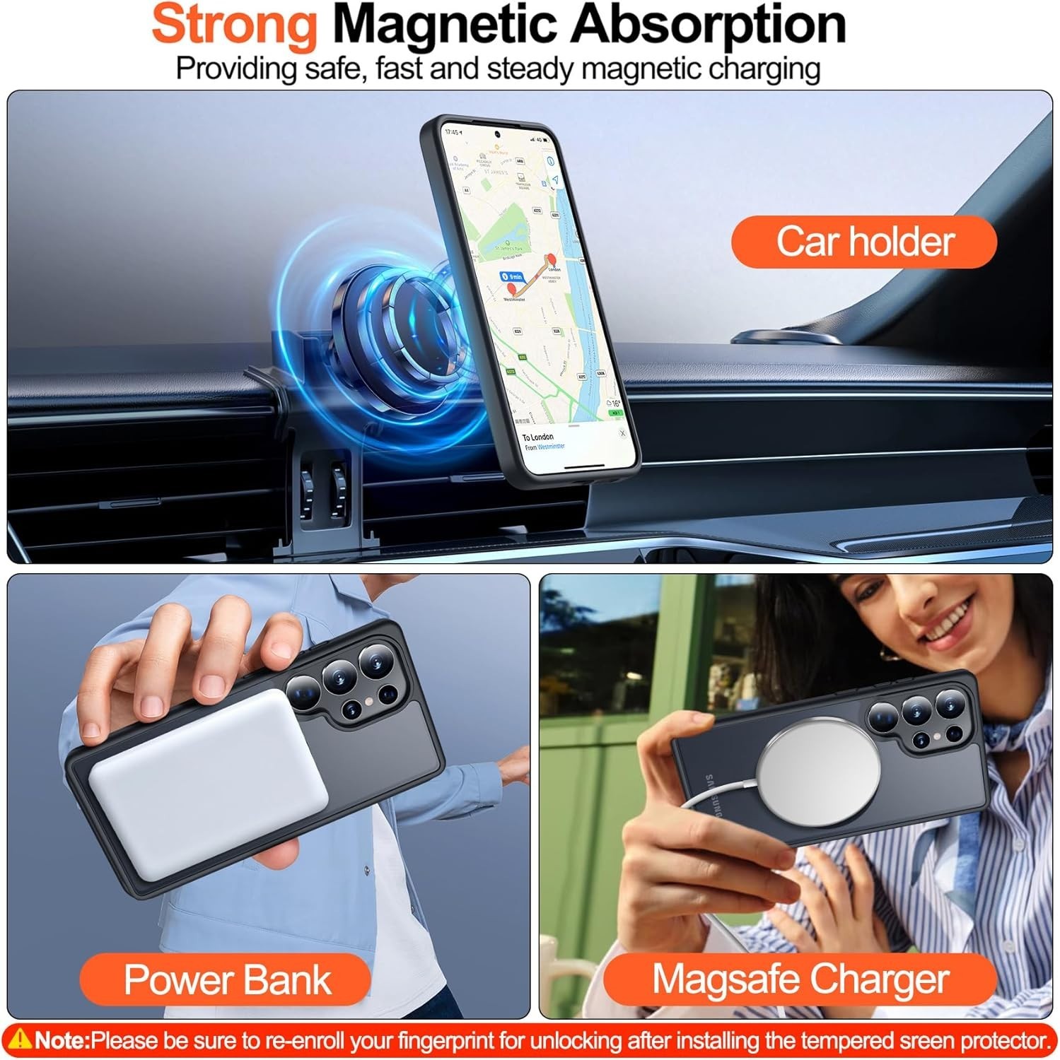 For Samsung Galaxy S25 Ultra Case MagSafe Magnetic Plated Slim Protective Cover