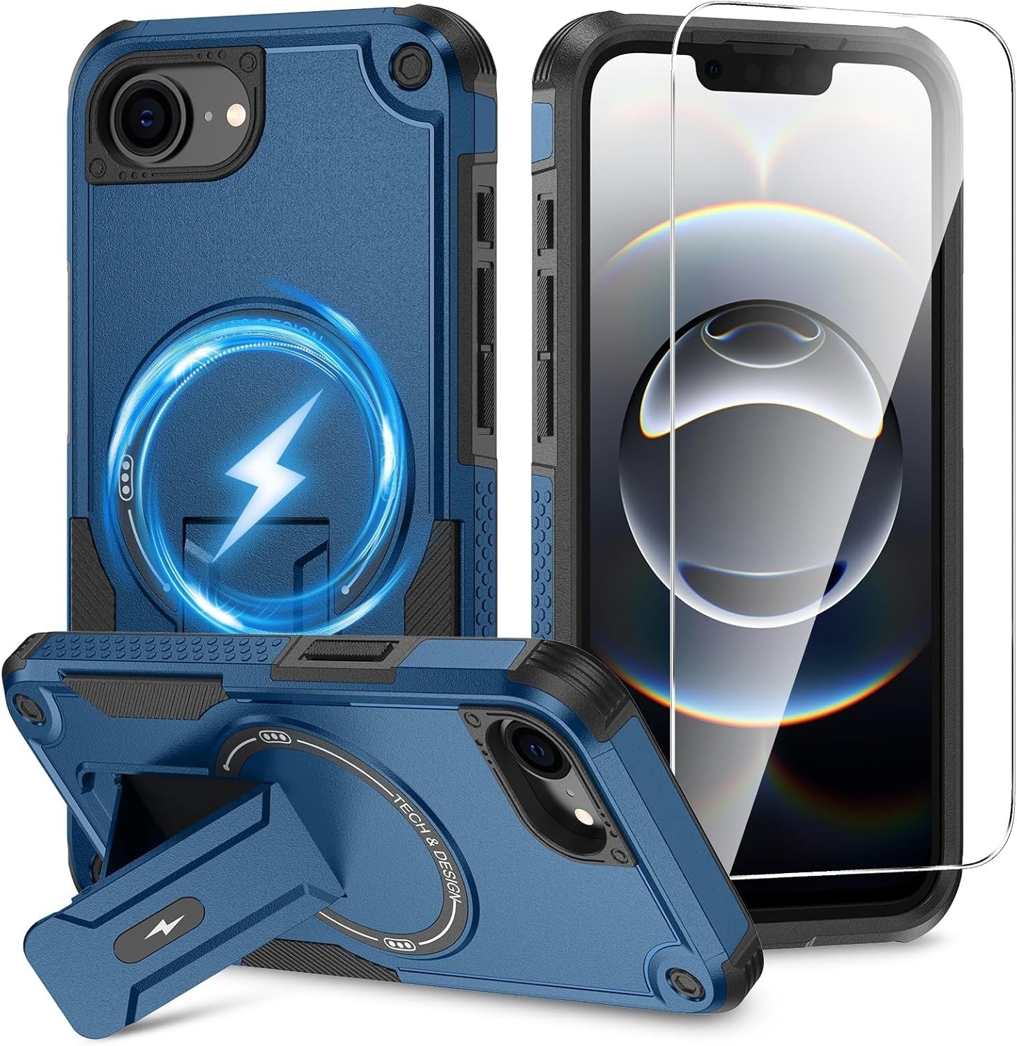 For iPhone 16e & 17e Case with Shockproof Protection & Screen Protector MagSafe