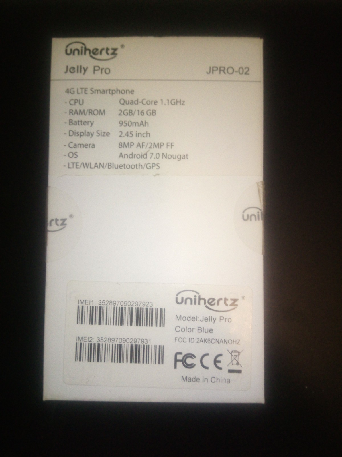 Unihertz Jelly Pro Smallest 4G Android Phone With 2.45” Display 2 GB/16 GB