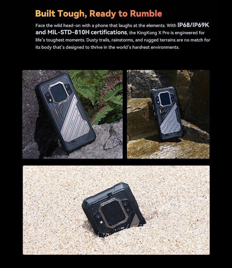 Cubot KingKong X PRO 5G Rugged Smartphone 48GB+256GB 6.72″ 144Hz NFC,Dual Screen