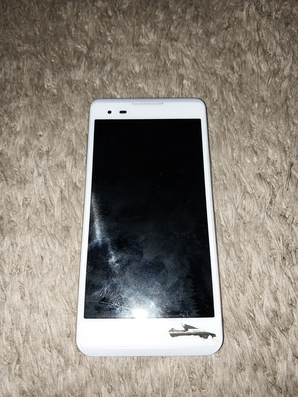 LG Tribute HD White 16GB Boost Mobile 4G LTE Prepaid Smartphone UNTESTED NO BATT