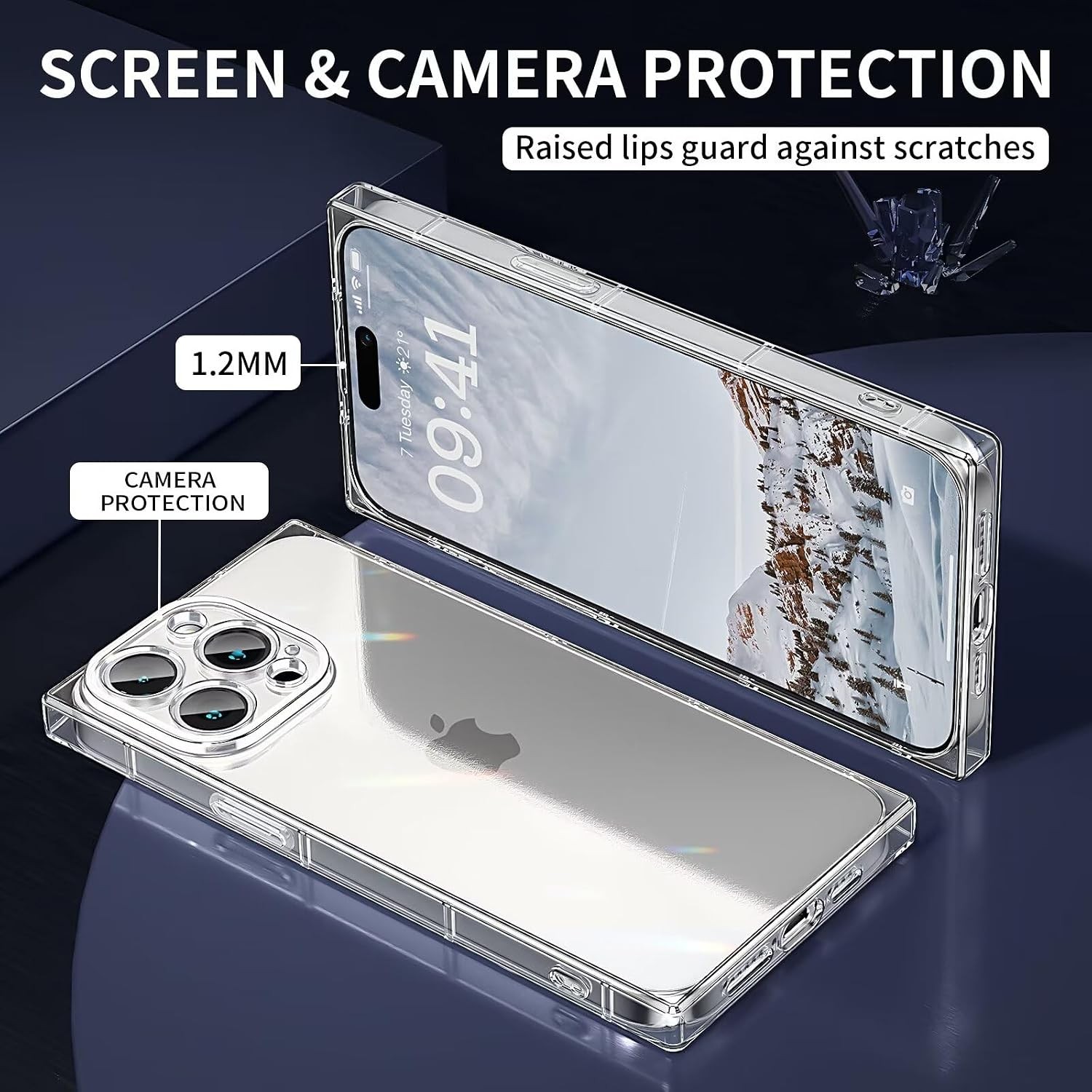 Case Compatible with iPhone 15 Pro Max Clear Case, Slim Silicone Shockproof Cove