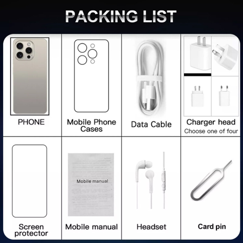 Unlocked 6.8″ New Android Smartphone 6800mAh Dual Sim Mobile Phone 128GB Black