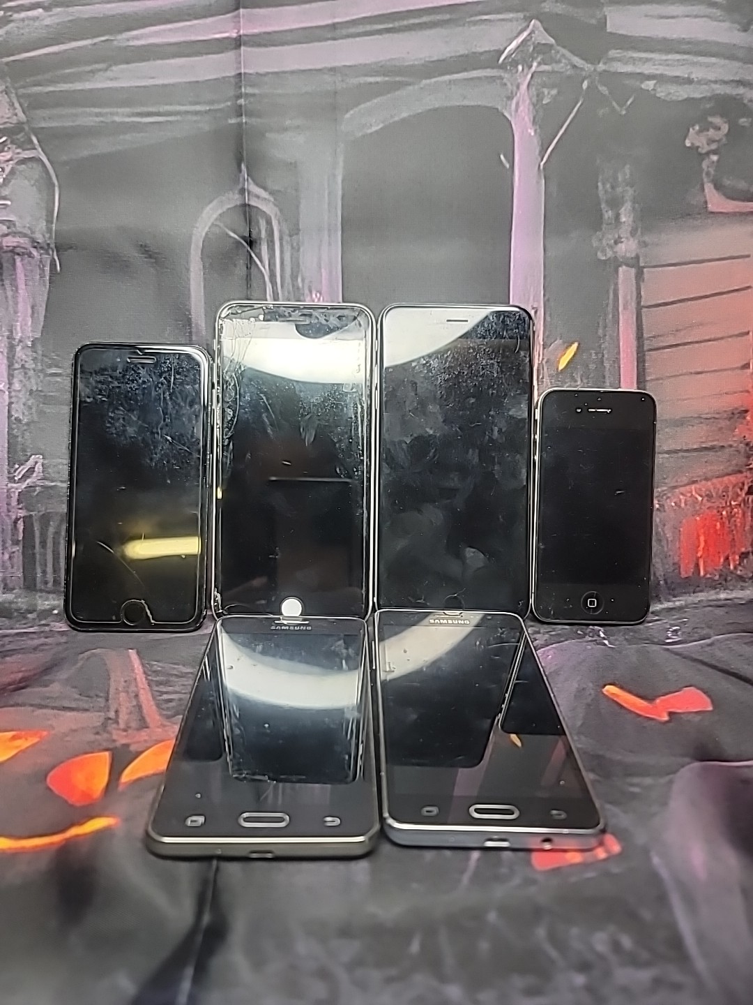 IPhone Lot of 4 + Samsung Lot Of 2- For Parts Or Repair Condition