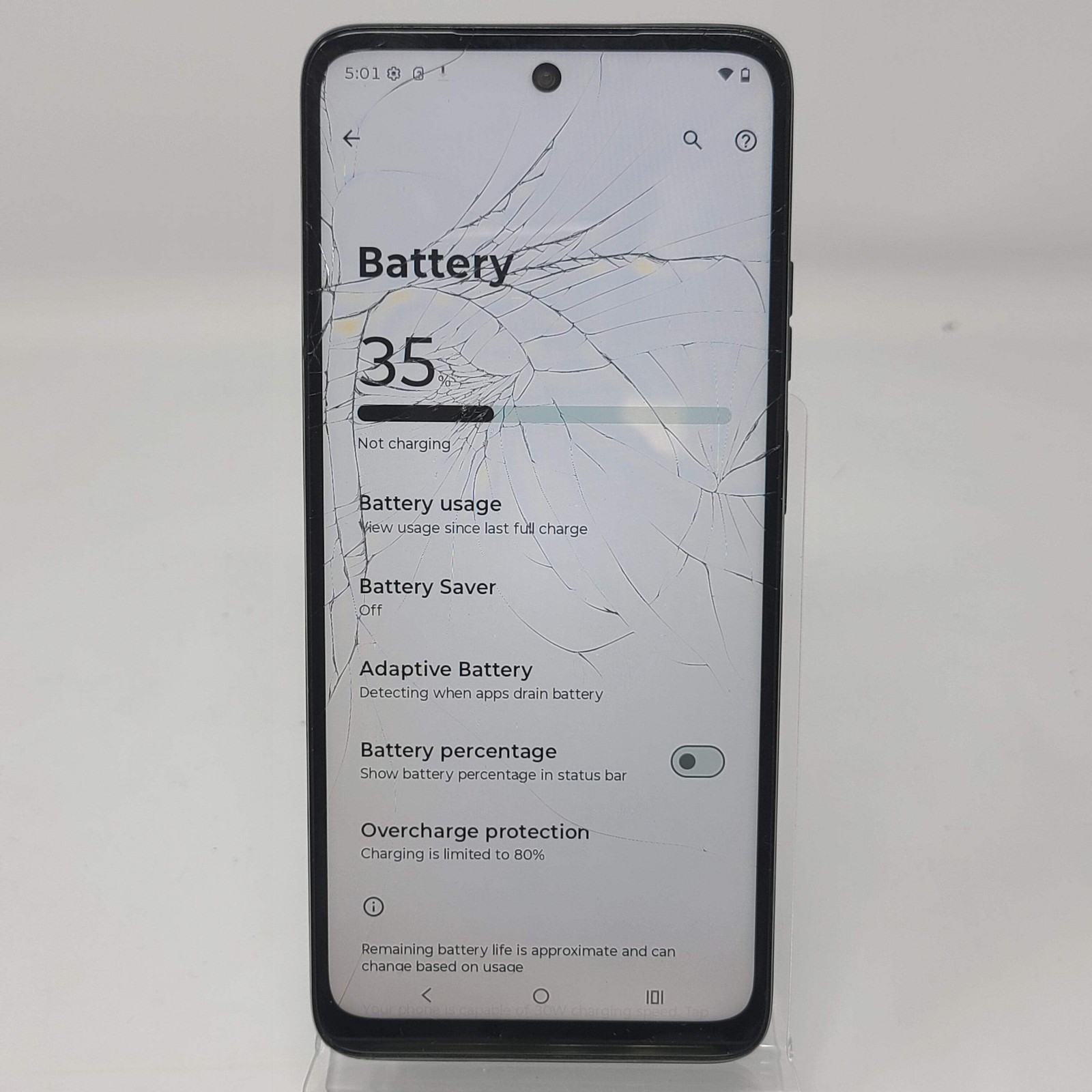 Broken Motorola Moto G (2025) XT2513-1 Black 128GB 4GB /Cracked Screen