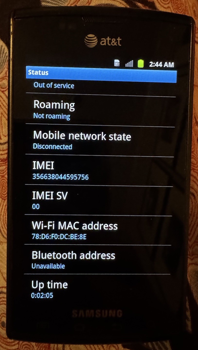 Samsung Galaxy Captivate SGH-I897 16gb (ATT) Black Fast Ship Very Good Used Work