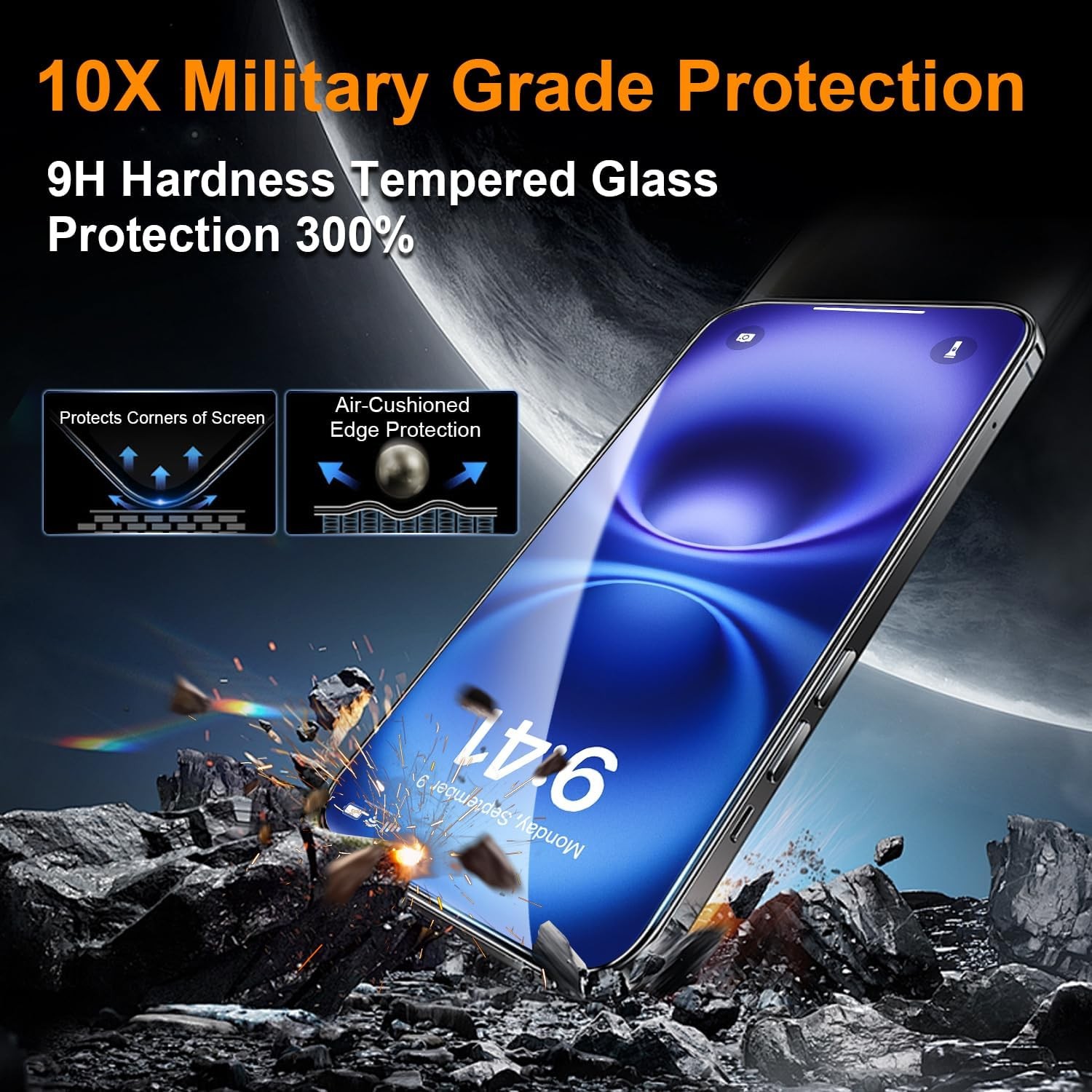 2 Pack Tempered Glass Screen Protectors for iPhone 13 Pro Max & 14 Plus HD Clear